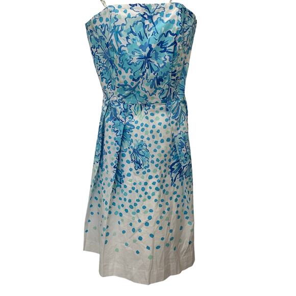 Lilly Pulitzer Dresses & Skirts - Lilly Pulitzer Party Dress size xs blue white floral dots preppy coastal
